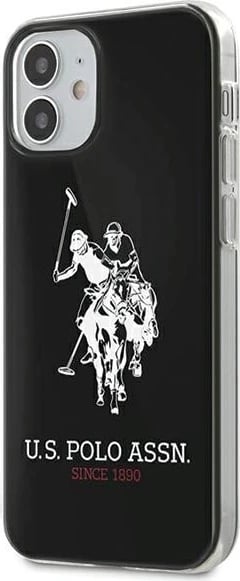 Mbështjellës U.S. Polo Assn. USHCP12STPUHRBK për iPhone 12 mini 5.4", Shiny Big Logo, i zi