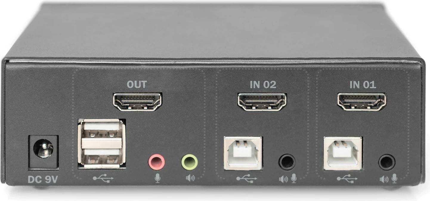 Switch KVM DIGITUS DS-12870, 2 porta, HDMI, 4K, Metalik