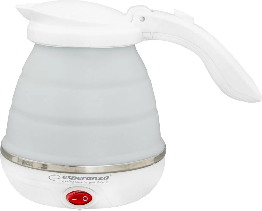 Ibrik elektrik portativ Esperanza Niagara EKK023, 0.5L, silikon, i bardhë
