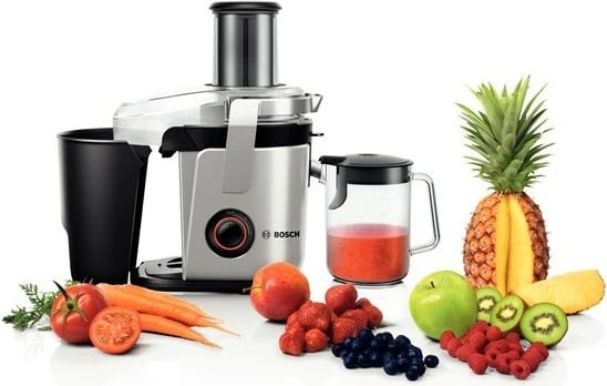 Shtrydhëse lëngjesh Bosch MES4000, 3 L, 1000 W, e zezë, gri, çelik inox