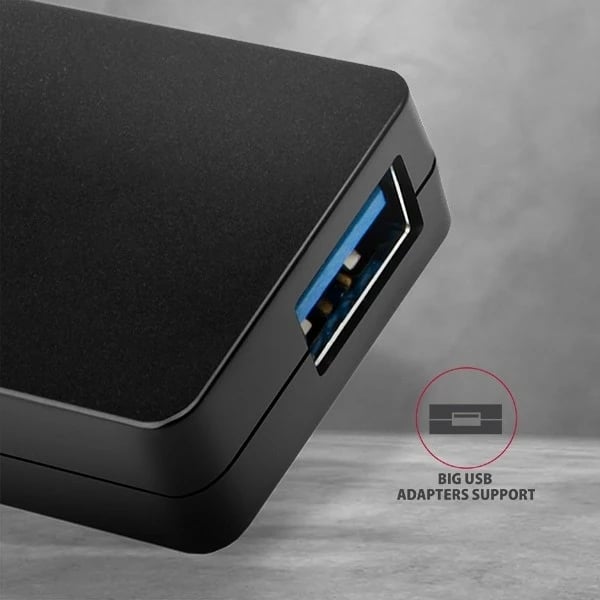 Kasë USB AXAGON HUE-G1A, 4 porta, USB 3.2 Gen 1, kabllo 14cm, e zezë