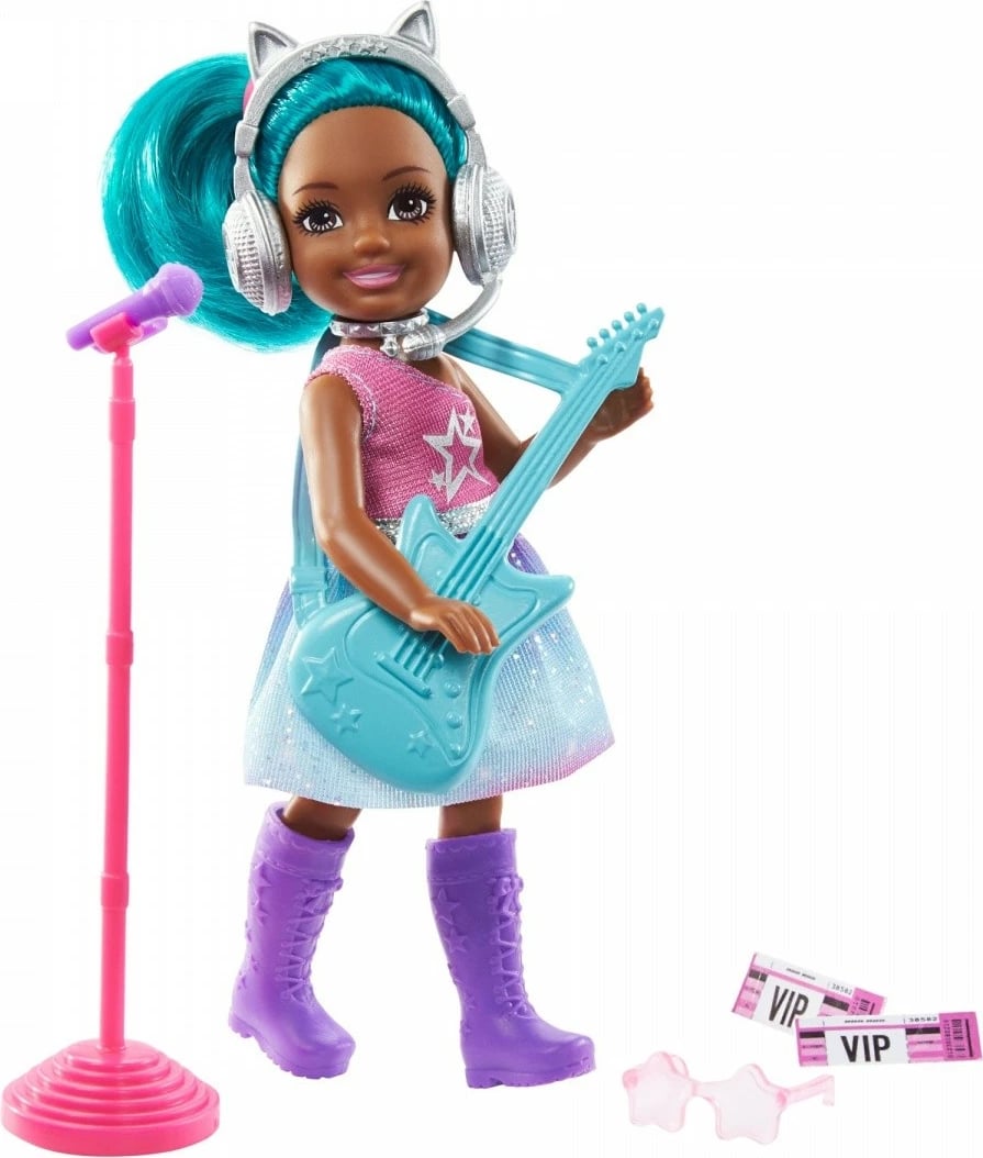 Kukull Barbie Chelsea Career Singer me aksesorë, Mattel GTN89, shumëngjyrëshe