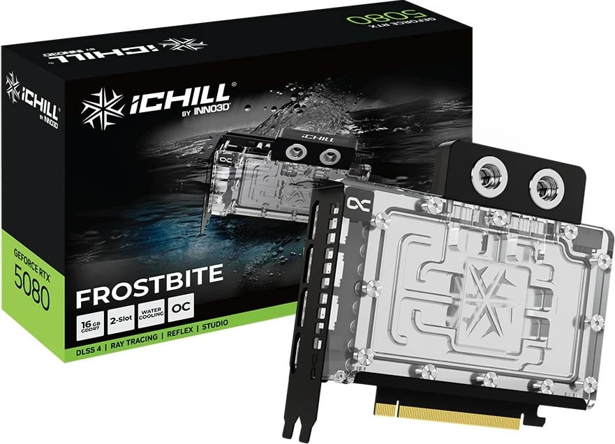 Kartë grafike INNO3D iChill GeForce RTX 5080 FROSTBITE, 16 GB GDDR7, e zezë