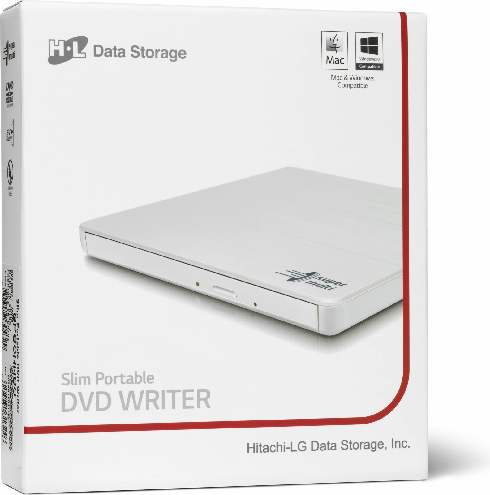 DVD shkrues portativ Hitachi-LG, USB 2.0, i bardhë