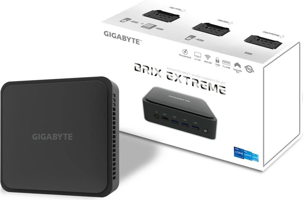 Mini PC Gigabyte GB-BEI3H-1220, M.2, PCI Express, Serial ATA, Ethernet LAN, Wi-Fi 6E, e zezë