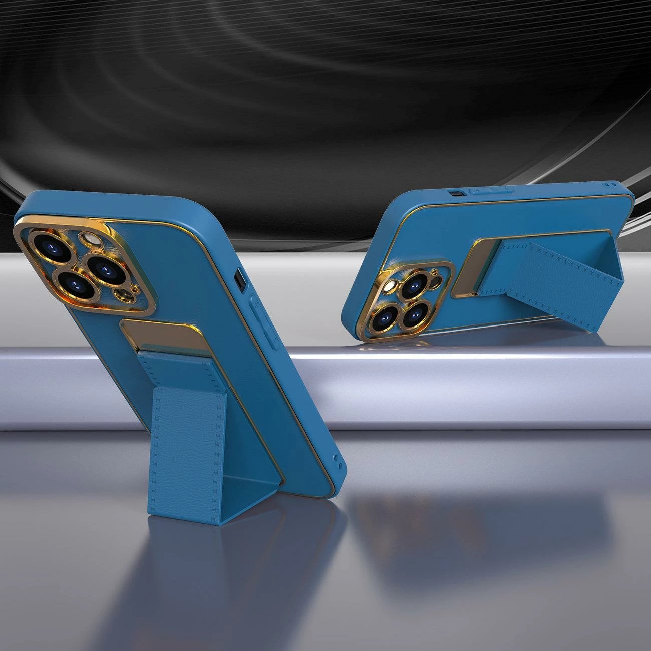 Mbështjellës Hurtel Kickstand Case për Samsung Galaxy A13, silikon, kaltër