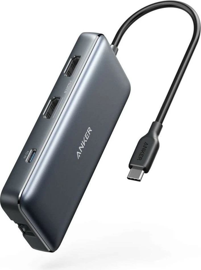 Hub USB Anker A8380, USB 3.2 Gen 1, 100 W, Ngjyrë e zezë