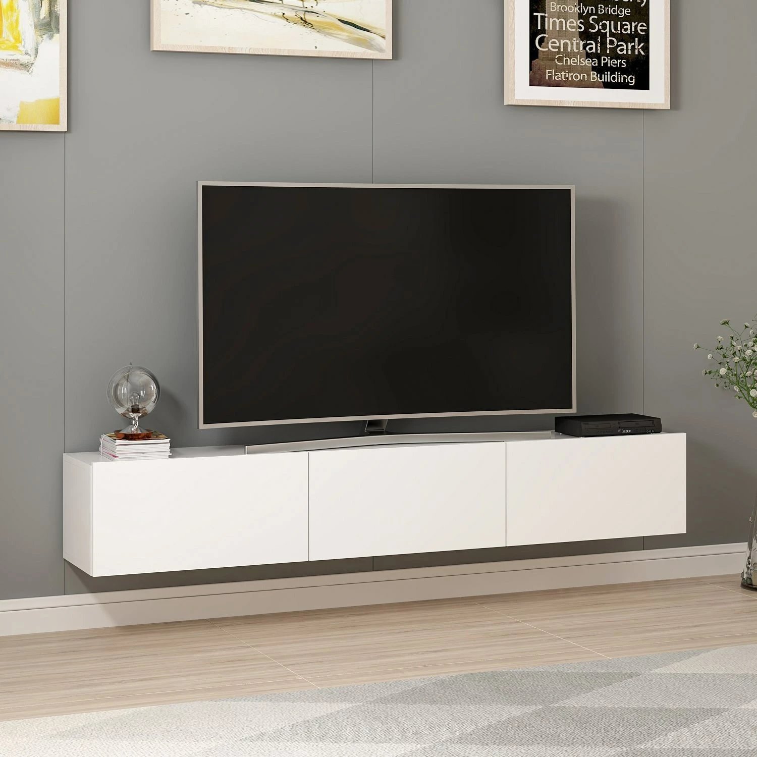 Njësi TV Rigel, ngjyrë e bardhë, Skye Decor
