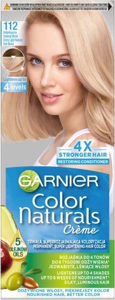 Krem ngjyrues për flokë për femra Garnier Color Naturals Creme 112 Arctic Silver Blonde, 1 copë