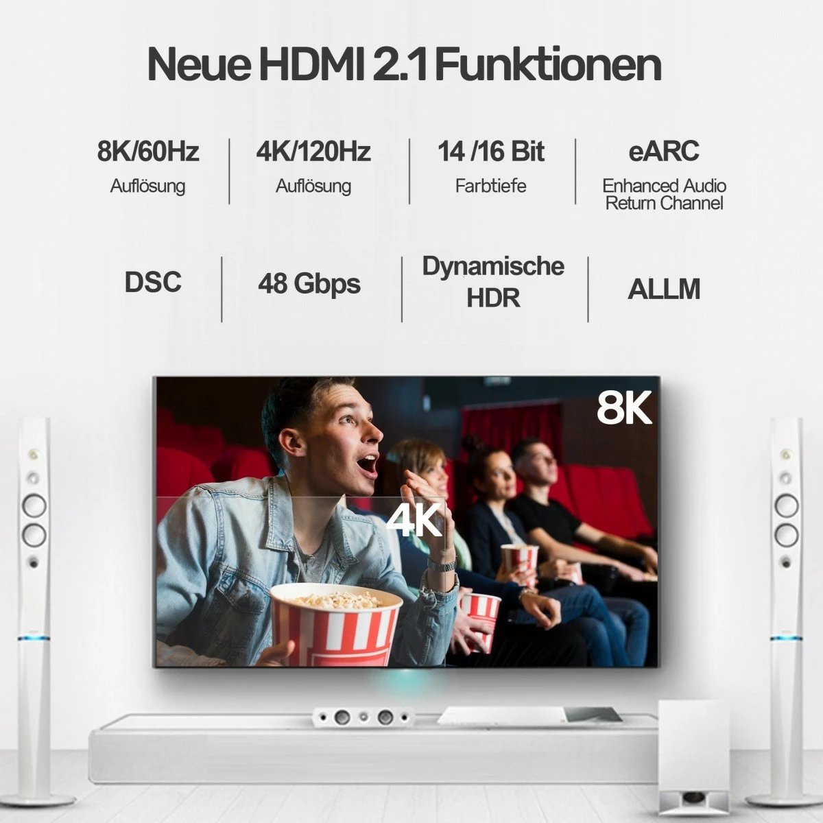 Kabllo HDMI Unitek C139W, 3m, Ultra High Speed, 8K, 120Hz, Zezë/Argjend