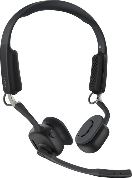 Kufje SHOKZ OpenMeet Wireless Bluetooth, Bone Conduction, për videokonferenca, E zezë