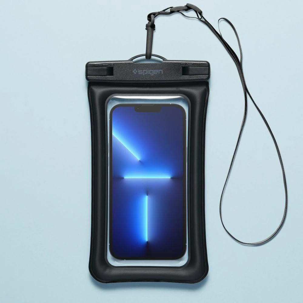 Mbështjellës Spigen Aqua Shield A610 për telefon, i papërshkueshëm nga uji, IPX8, me rrip, i zi