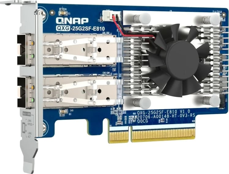 Kartë rrjeti QNAP QXG-25G2SF-E810 2 porte 25GbE SFP28 PCIe Gen4 chipset Intel E810-XXVAM2 set me 3 shina montimi