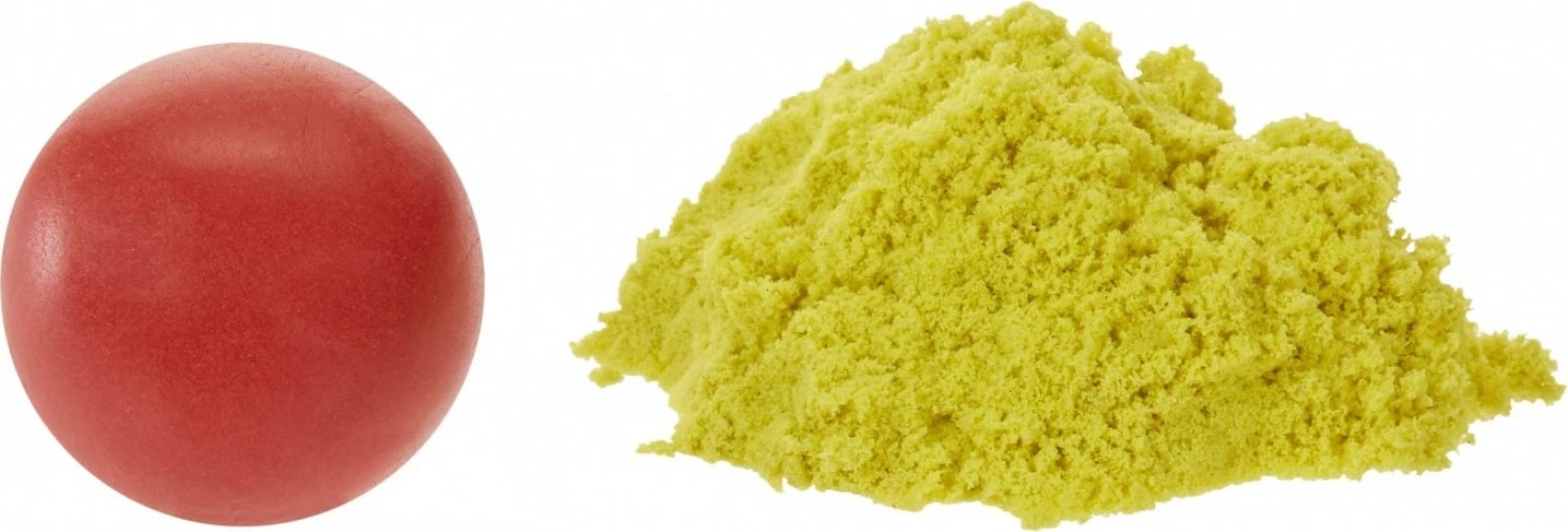 Set plastelinë dhe rërë kinetike MGA Wonder Factory Never Dry, e kuqe dhe e verdhë