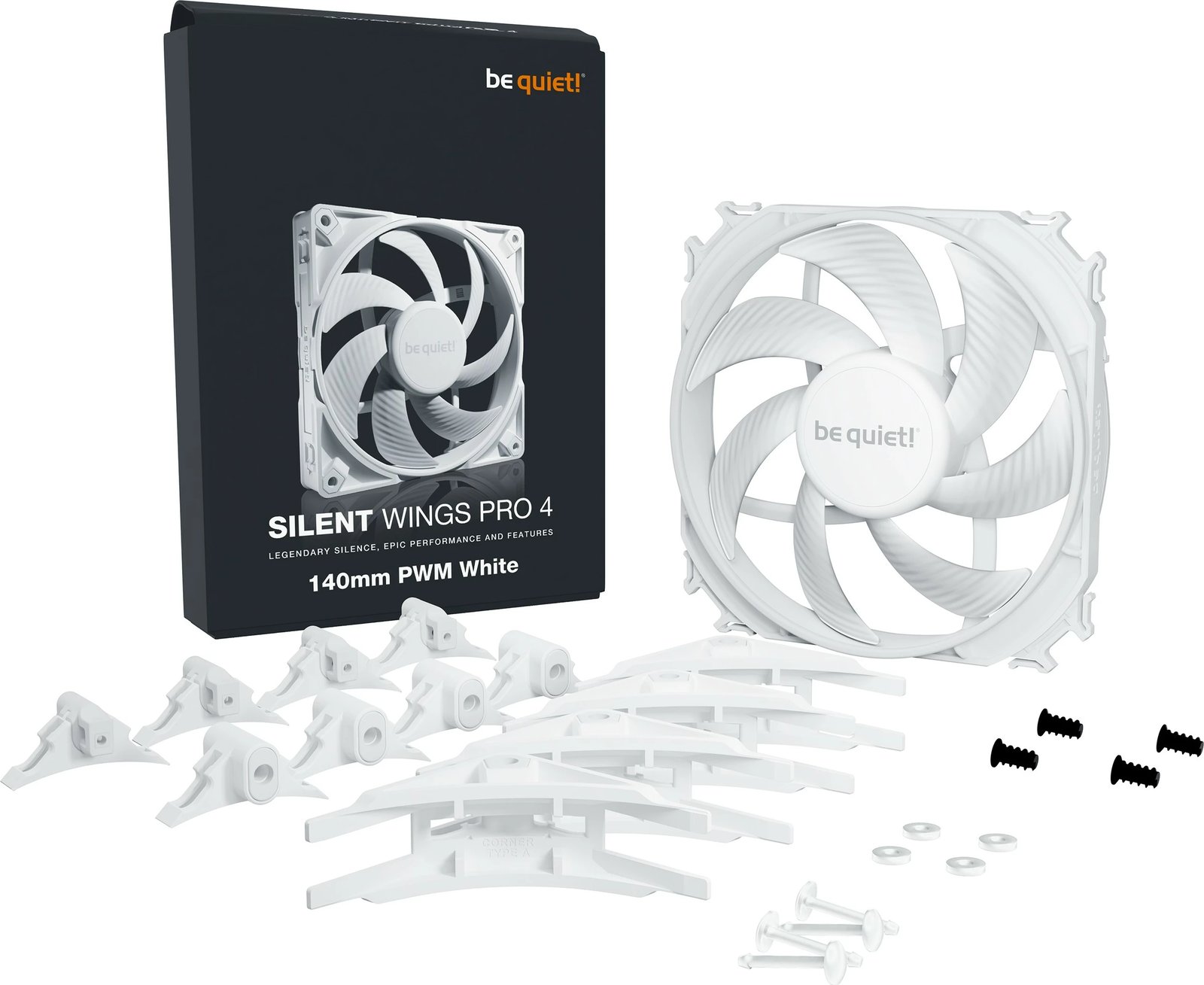 Ventilator kase Be Quiet! SILENT WINGS PRO 4 140mm PWM i bardhë