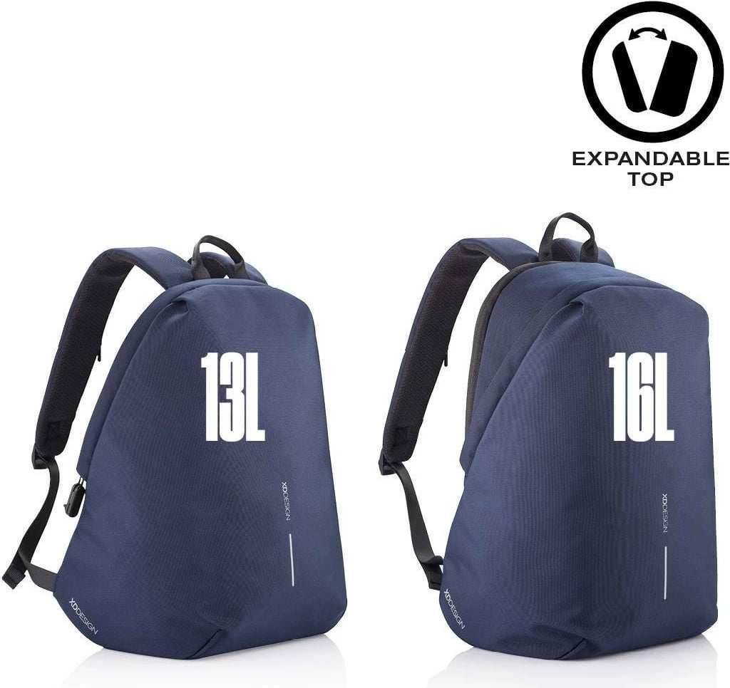 Çantë shpine XD DESIGN BOBBY SOFT, 13-16L, për laptop 15.6", navy blue