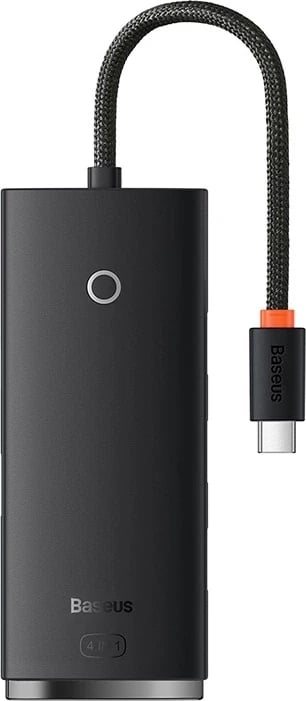 Kasë Baseus Lite Series HUB 4-në-1, USB-C në 4x USB 3.0 + USB-C, 25cm, e zezë