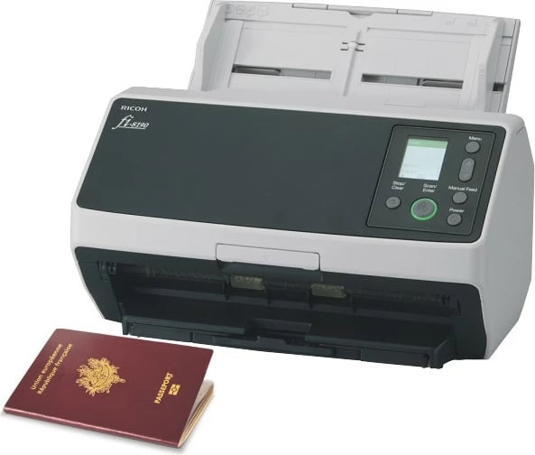 Skaner dokumentesh Fujitsu Ricoh fi-8190, 600x600 DPI, 90ppm, ADF, i zi/gri