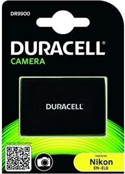 Bateri për kamera Duracell, zëvendëson Nikon EN-EL9, 1100 mAh, E zezë