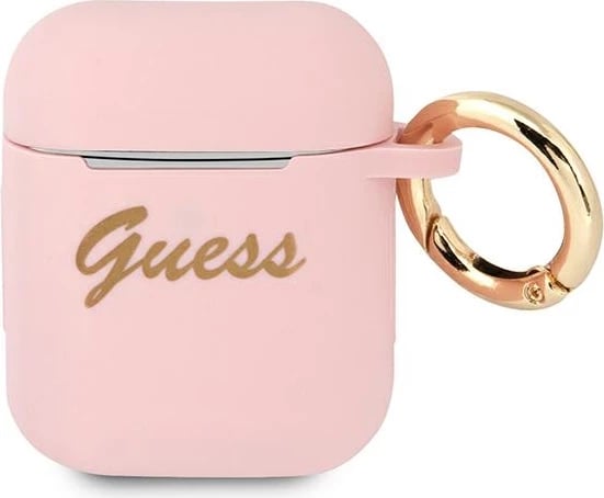 Mbështjellës Guess për AirPods 1/2, silikon, rozë