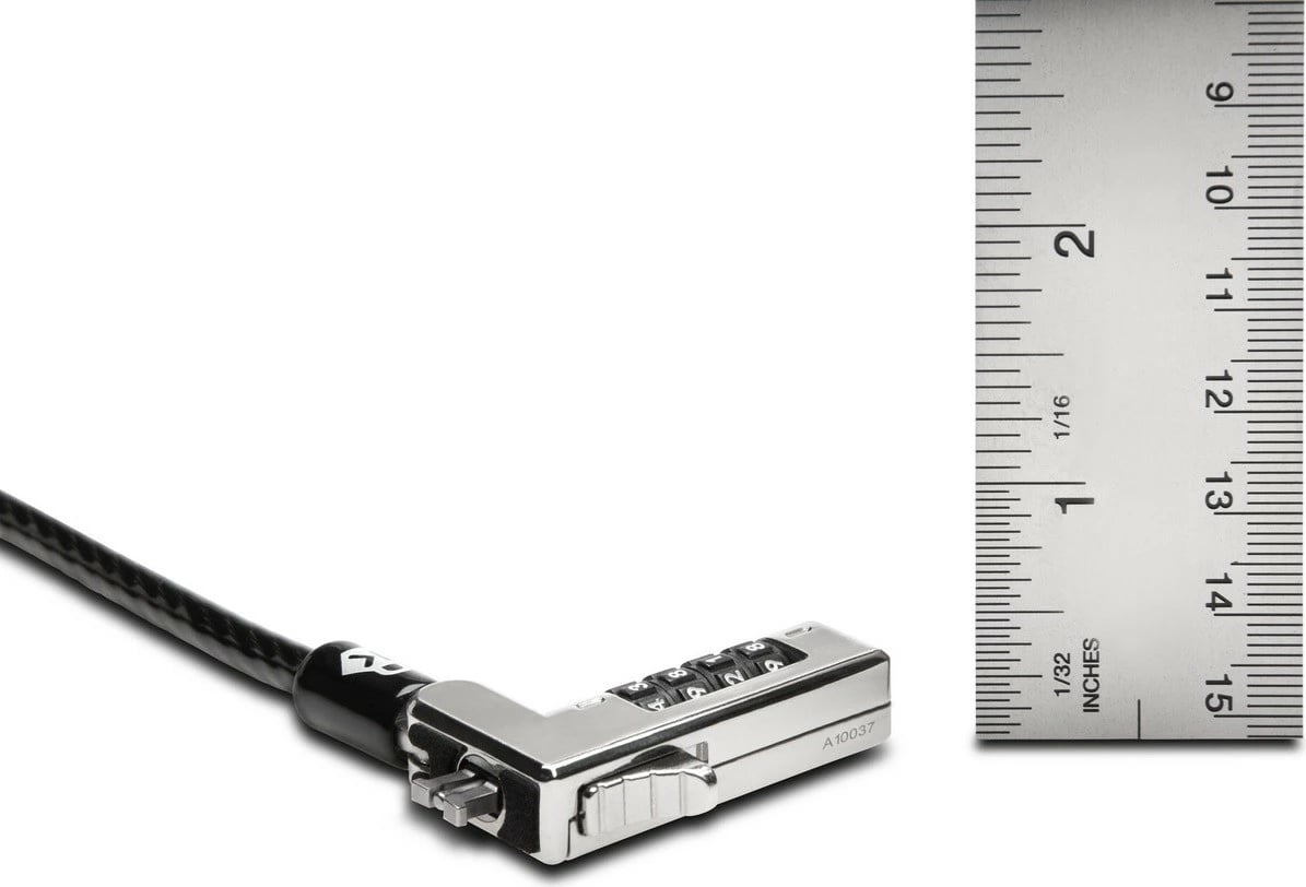 Kabllo sigurie Kensington Slim NanoSaver, kombinim mekanik, 1.8m, e zezë/metal