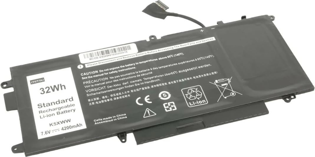 Bateri laptop Mitsu BC/DE-E5289 për Dell Latitude E5289, 7390, 4200 mAh, 32 Wh, 7.6V