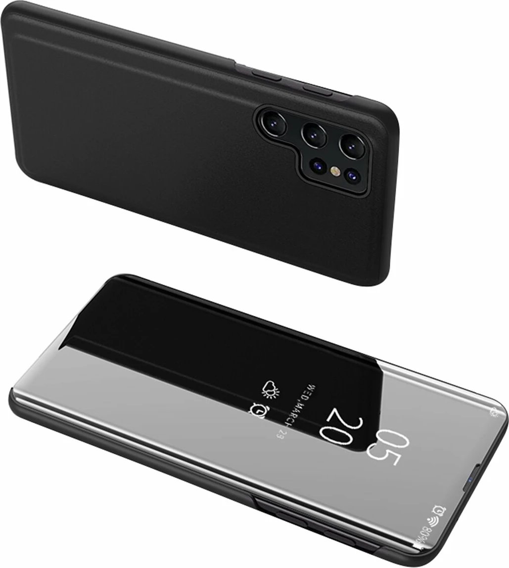Mbështjellës Hurtel Clear View Case për Xiaomi POCO C65 / Redmi 13C, me kapak, e zezë