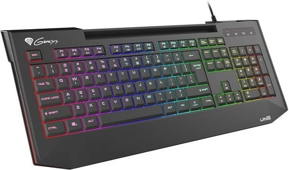 Tastierë gaming Natec Genesis Lith 400 RGB, me ndriçim, me kabllo, e zezë