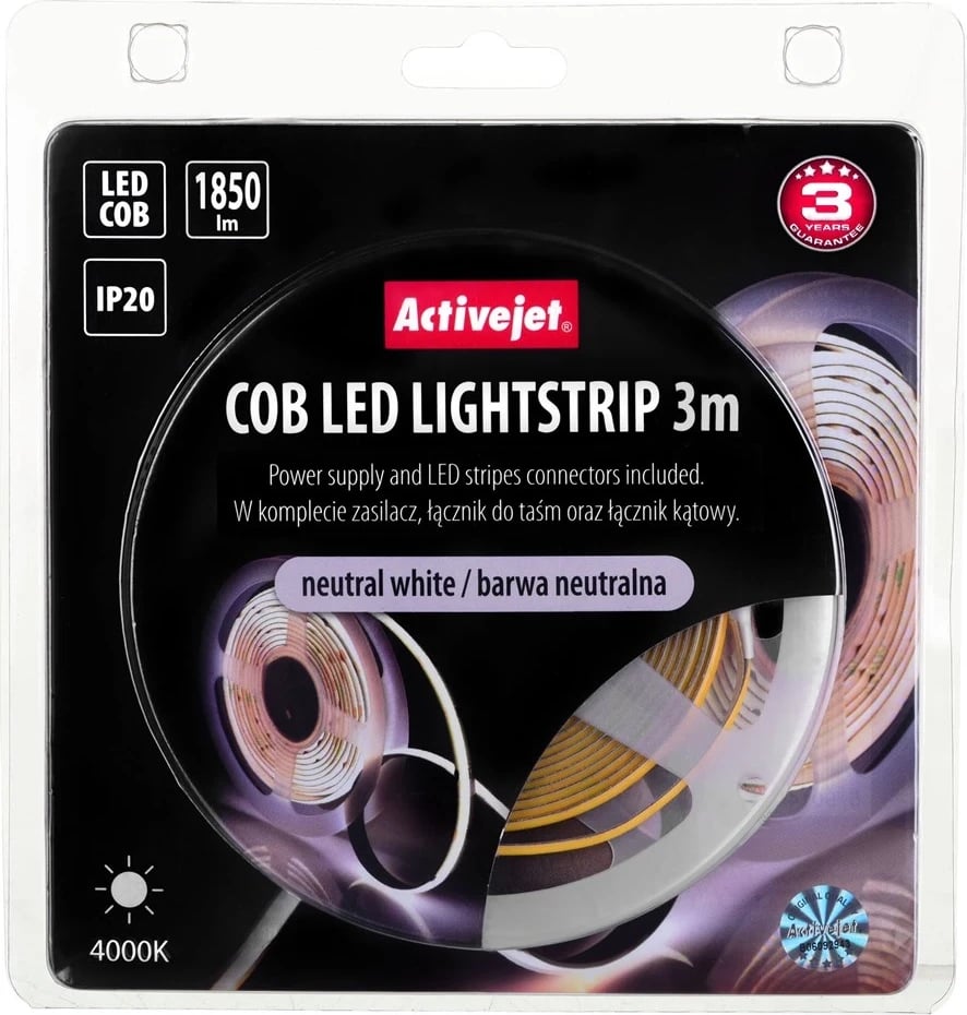 Dritë për ambiente të brendshme me shirit AJE-COB, 3m