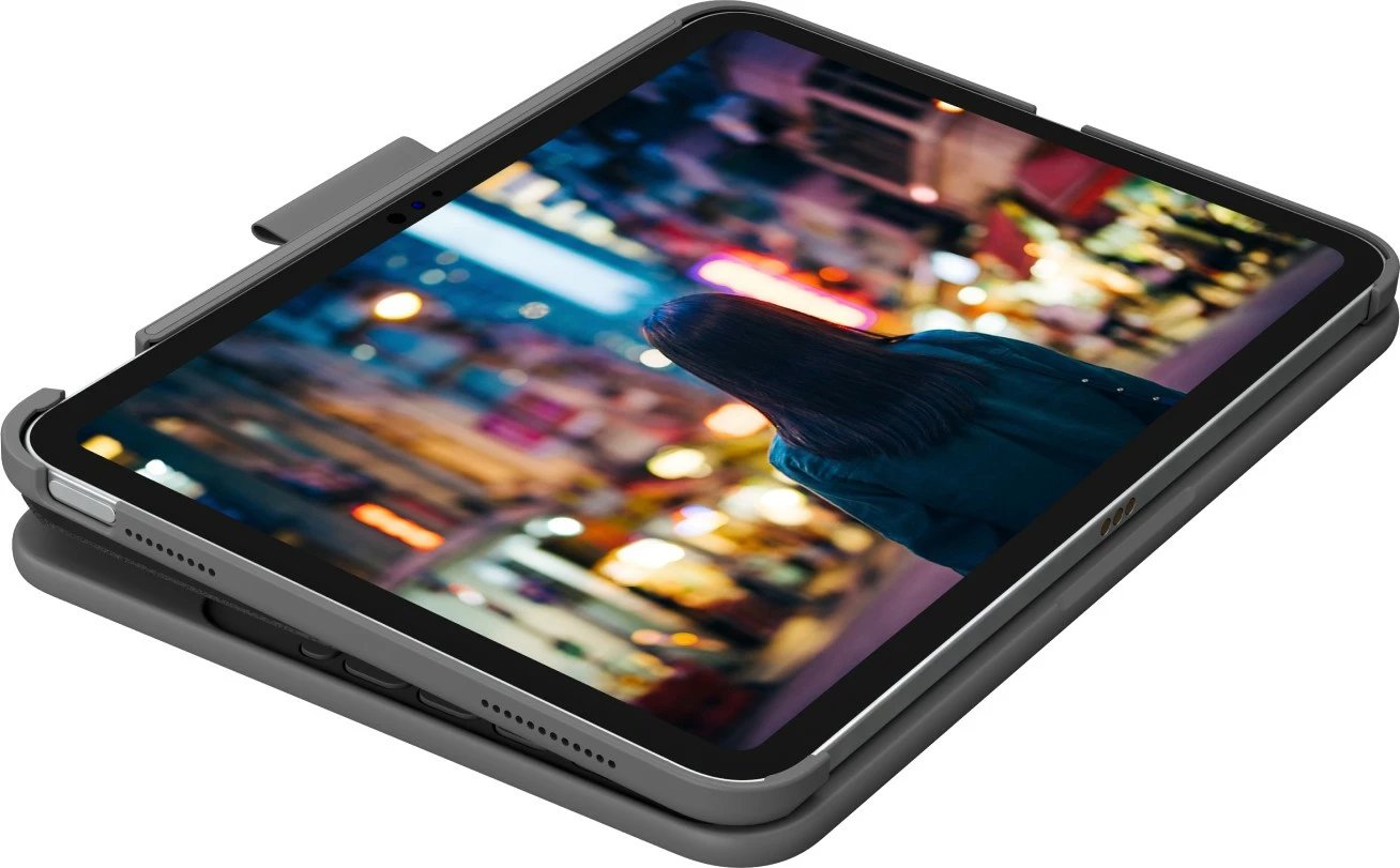 Mbështjellës tastierë Logitech Slim Folio, QWERTZ, iPad (10th gen), Gri