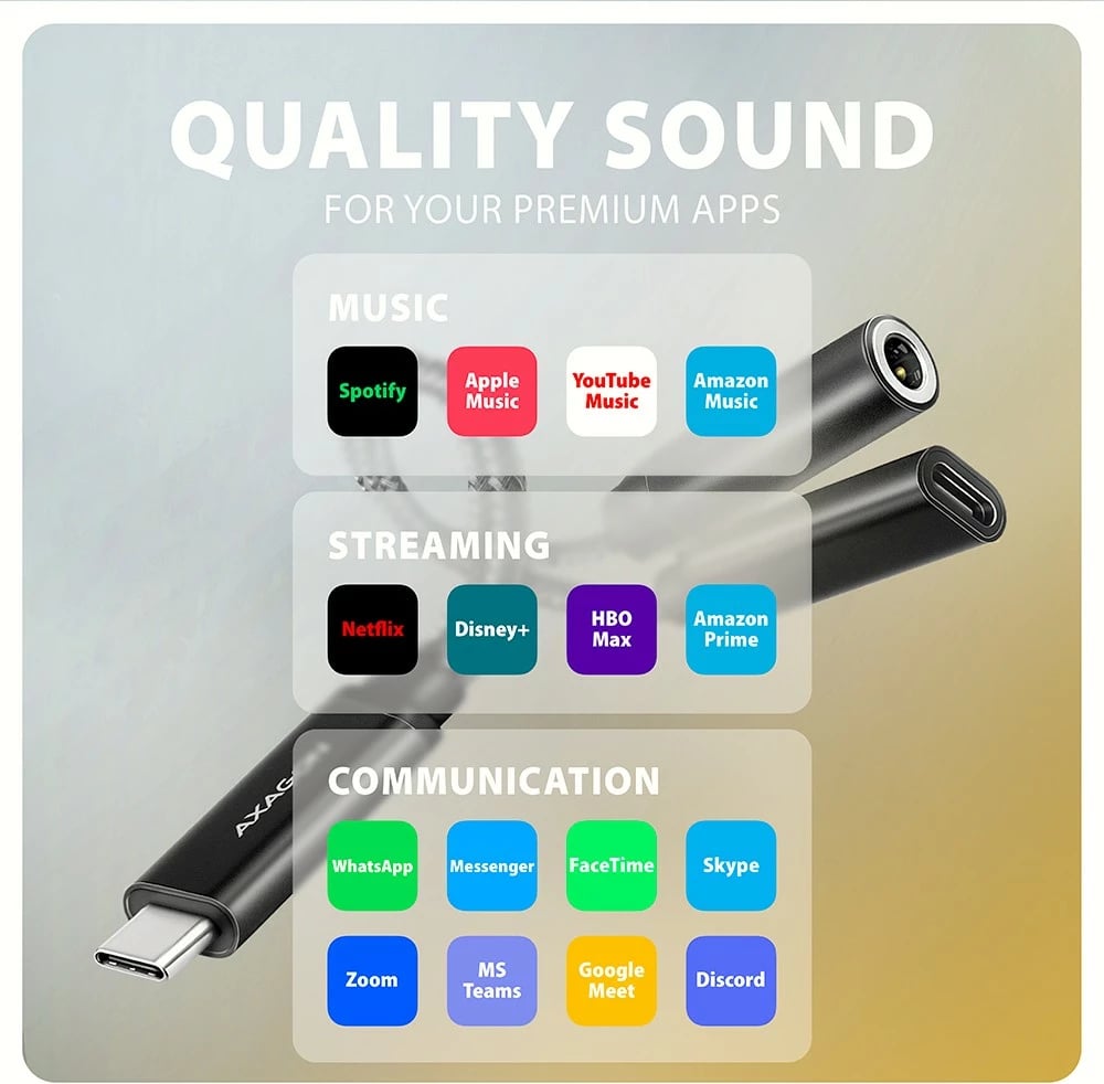 Kartë zanore e jashtme AXAGON ADA-HCPD, USB-C, DAC 32bit, 384kHz, PD 60W, e zezë