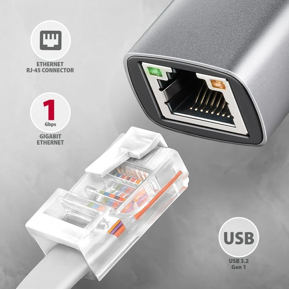 Adapter rrjeti AXAGON ADE-TXPD, Ethernet 1000 Mbit/s, Gri