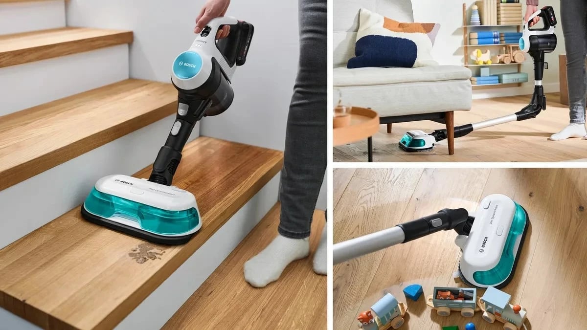 Fshesë pa kabllo 2-në-1 BOSCH Unlimited 7 ProHygienic Aqua, Bardhë