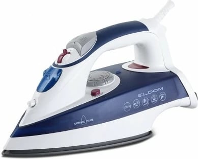 Hekur me avull Eldom DA 28C, 2200W, pllaka qeramike, blu e bardhë