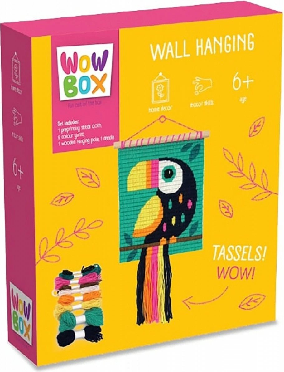 Set kreativ makrame Tm Toys WOW BOX Macrame Toucan, shumëngjyrësh