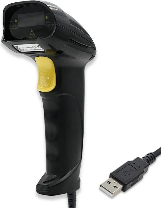 Skaner lazer Qoltec 50876, 1D, USB, Zi