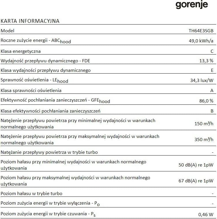 Aspirator teleskopik Gorenje TH64E3SGB, inox, 60 cm Aspirator teleskopik Gorenje TH64E3SGB, inox, 60 cm