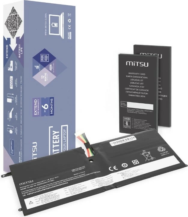 Bateri Mitsu për Lenovo Thinkpad X1 Carbon, 3200 mAh, 14.8V, Li-poly