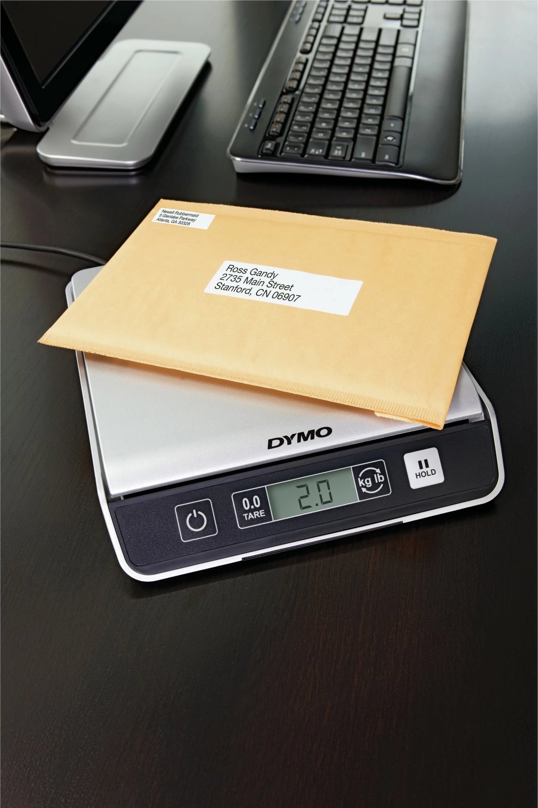 Peshore postare elektronike Dymo M10, 10 kg, USB, LCD, zi/argjendtë