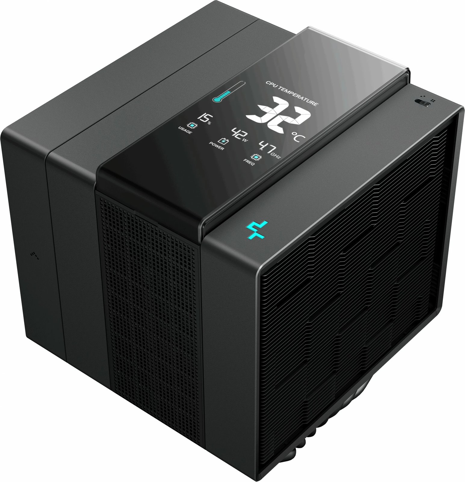 Kasë ftohëse Deepcool ASSASSIN IV VC VISION, 2 ventilatorë, ekran digjital, 300W TDP, e zezë
