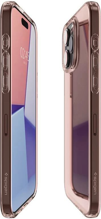 Mbështjellës Spigen Crystal Flex për iPhone 15 Pro Max, Rozë/Transparent