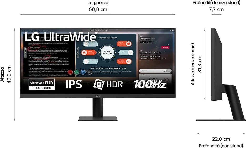 Monitor LG 29U511A-B, 29", UltraWide WFHD, IPS, HDR, 100Hz, i zi