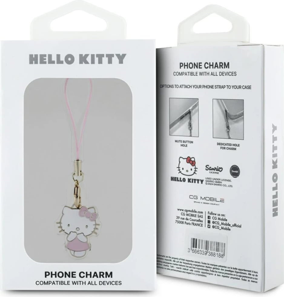 Varëse Hello Kitty Charm Kitty Cute, metal, rozë