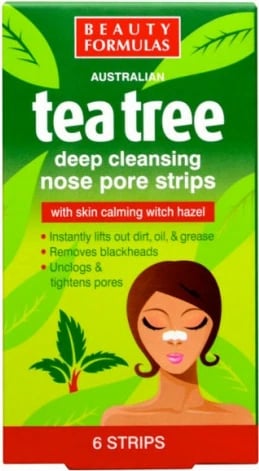 Stripa për hundë për femra Beauty Formulas Tea Tree Deep Cleansing, 6 copë