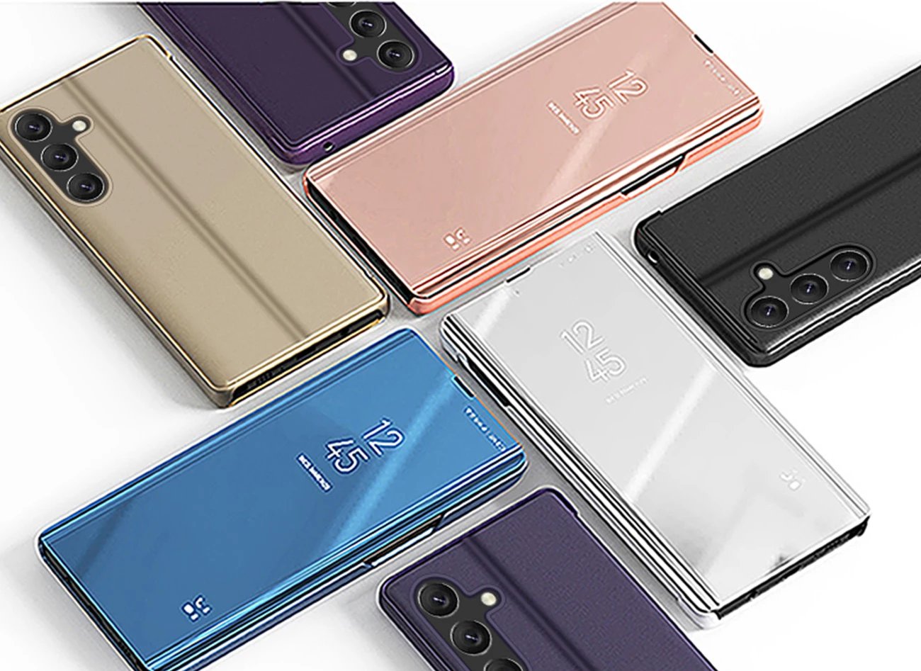 Mbështjellës Hurtel Clear View Case për Samsung Galaxy A24 4G, me kapak, Rozë