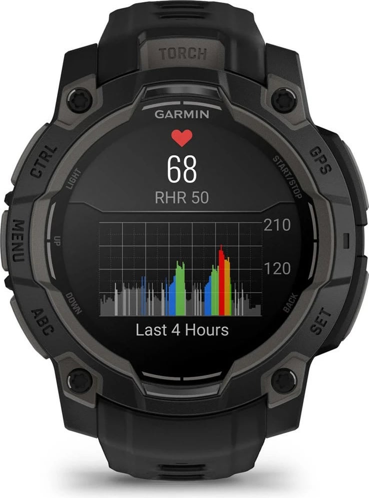 Smartwatch Garmin Instinct 3 AMOLED, 4 GB, GPS, e zezë