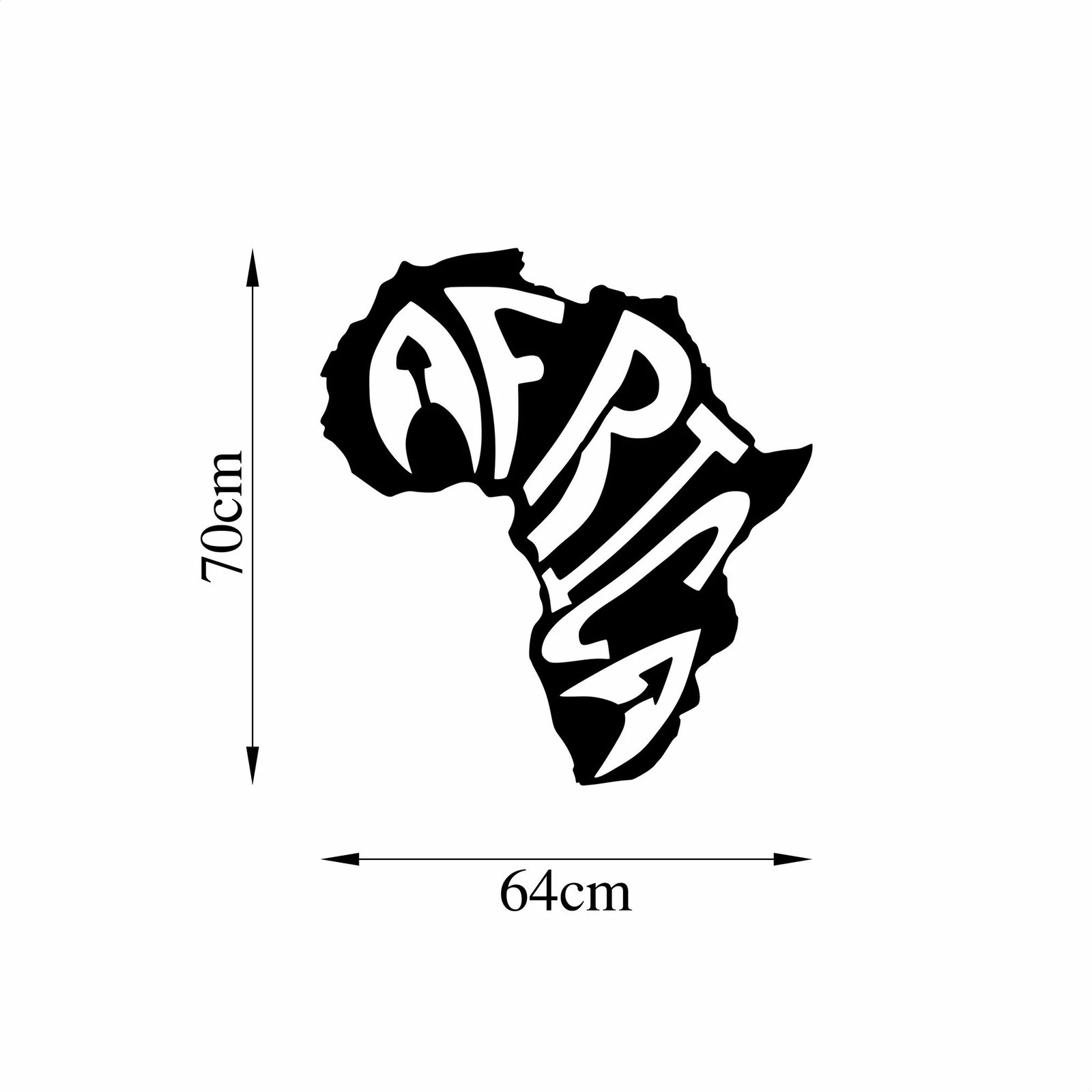 Aksesor dekorativ metalik për mur, Wallity, Afrika, 64x70cm