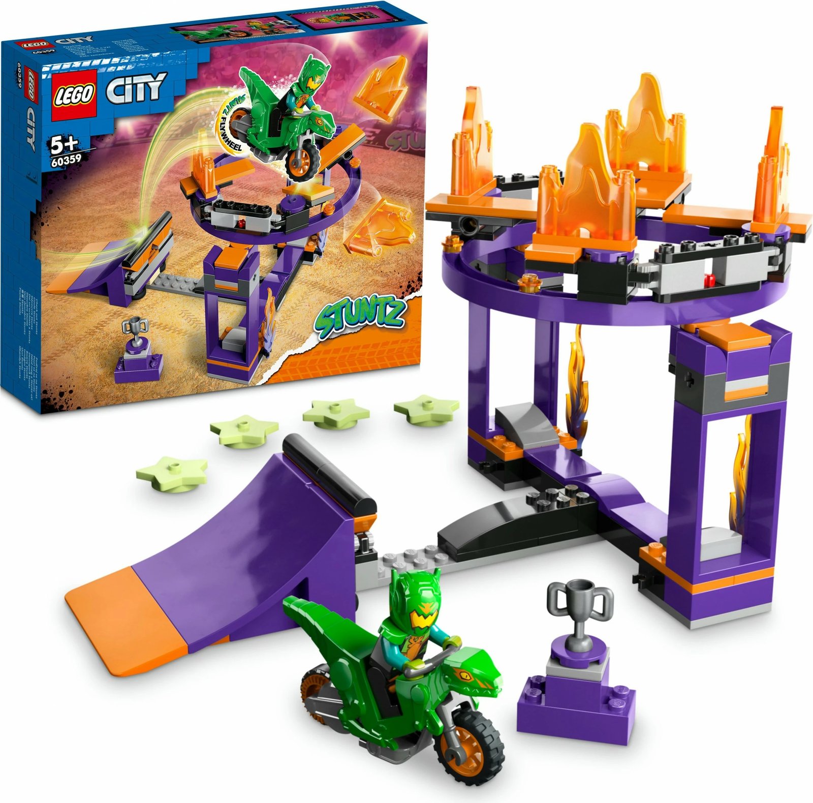 Set ndërtimi LEGO City Dunk Stunt Ramp Challenge 60359, 144 pjesë, shumëngjyrësh