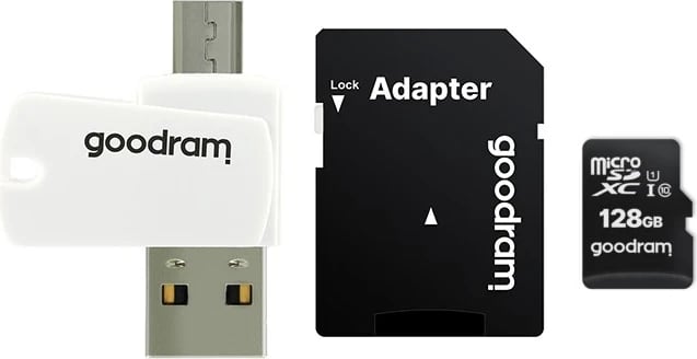 Kartë memorie GoodRAM 128GB microSDXC, me adapter dhe lexues
