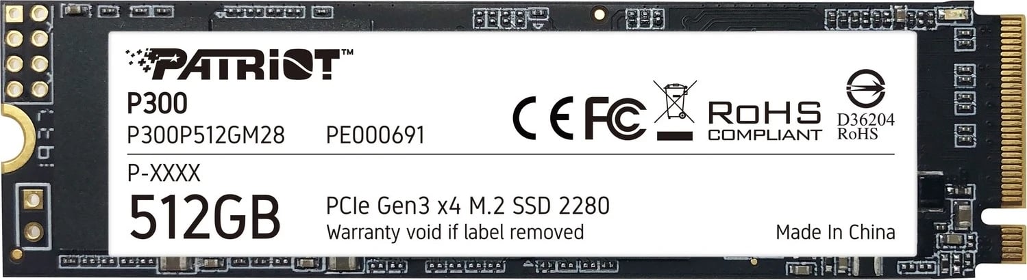 SSD Patriot P300, 512GB, M.2, PCIe 3.0